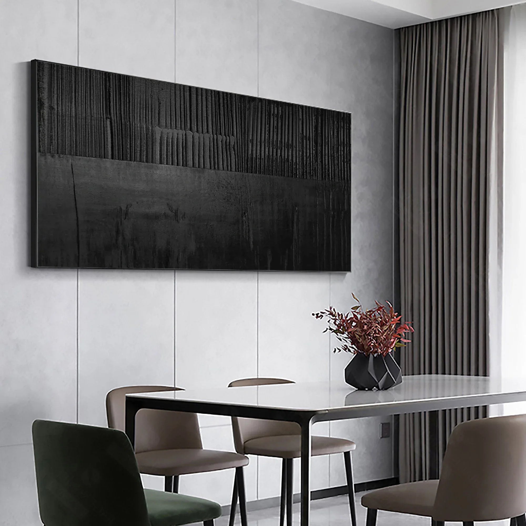 Black Layer Story-Large Black Minimalist Abstract Wall Art (Copy)