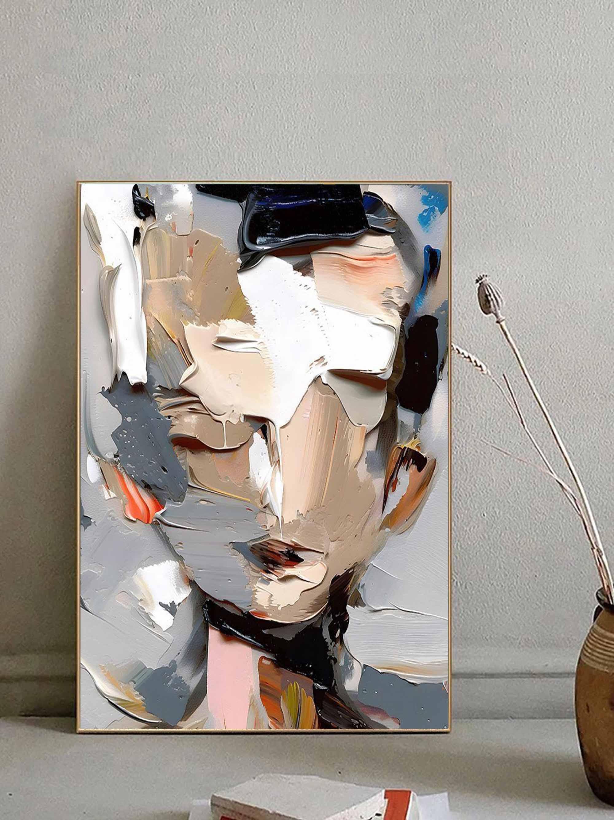 Abstract Portrait-Vertical Three-Dimensional Abstract Portrait Texture Wall Art