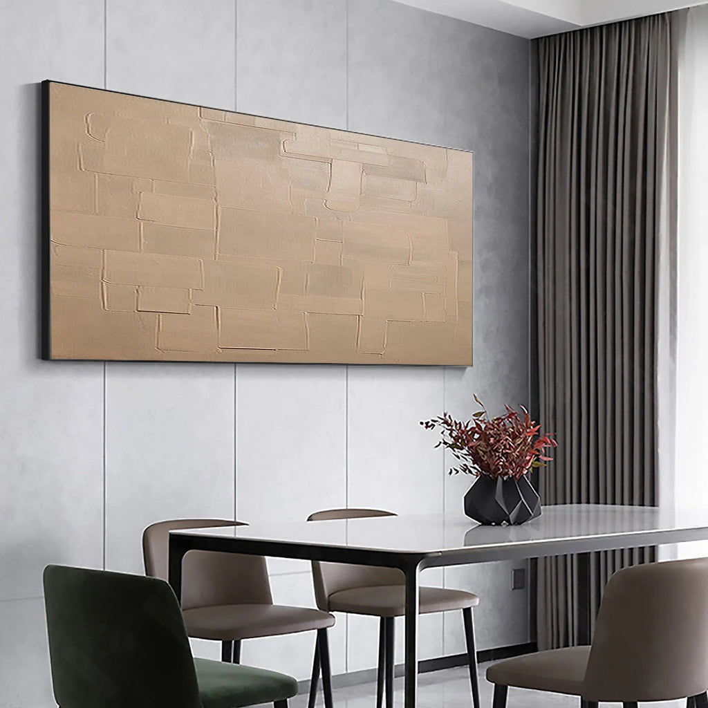 Pale Block Echo-Minimalist Light Brown Geometric Block Texture Wall Art