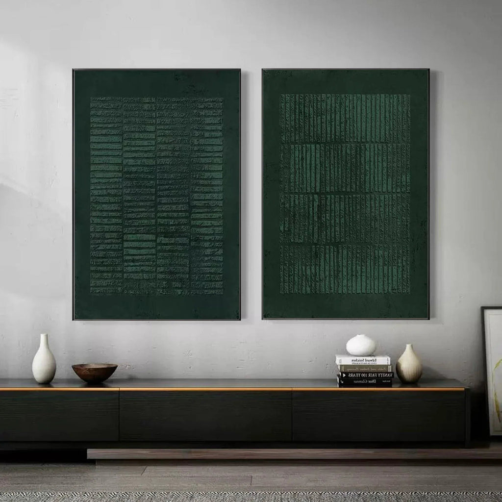 Silent Order – Handcrafted Textured Abstract Diptych