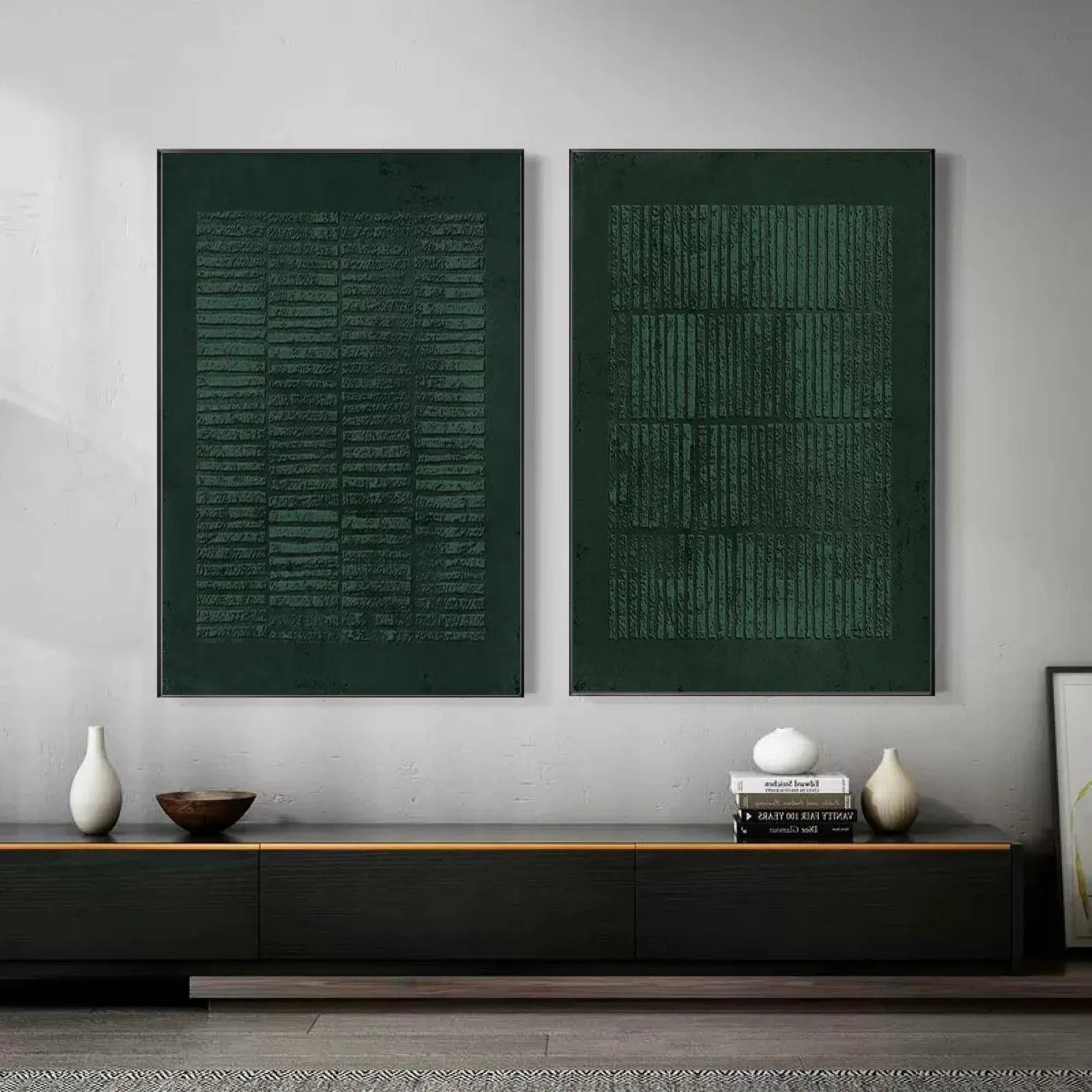 Silent Order – Handcrafted Textured Abstract Diptych