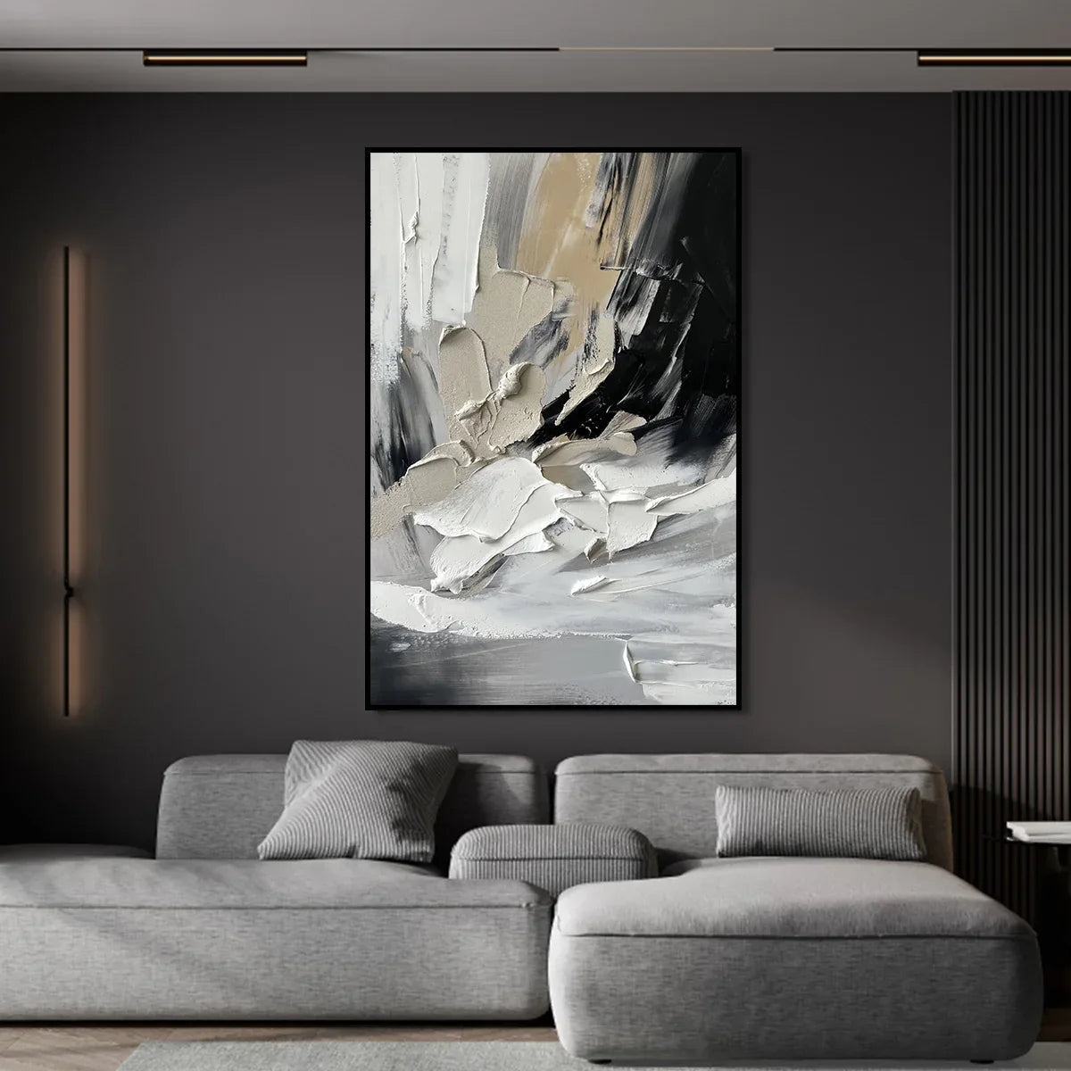 Abstract Textured Blend-Modern Abstract Textured Canvas Wall Art for Elegant Home Decor