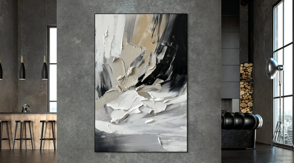 Abstract Textured Blend-Modern Abstract Textured Canvas Wall Art for Elegant Home Decor
