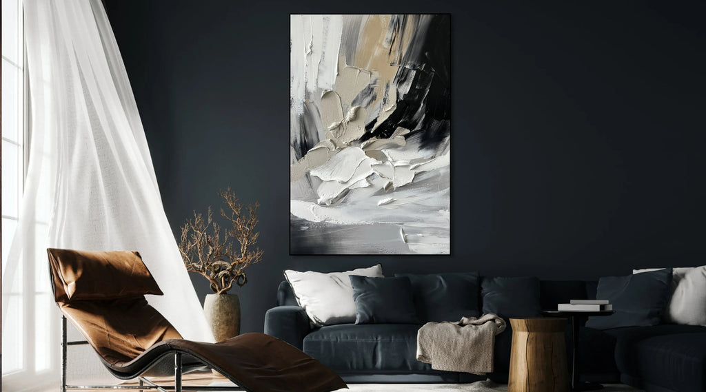Abstract Textured Blend-Modern Abstract Textured Canvas Wall Art for Elegant Home Decor