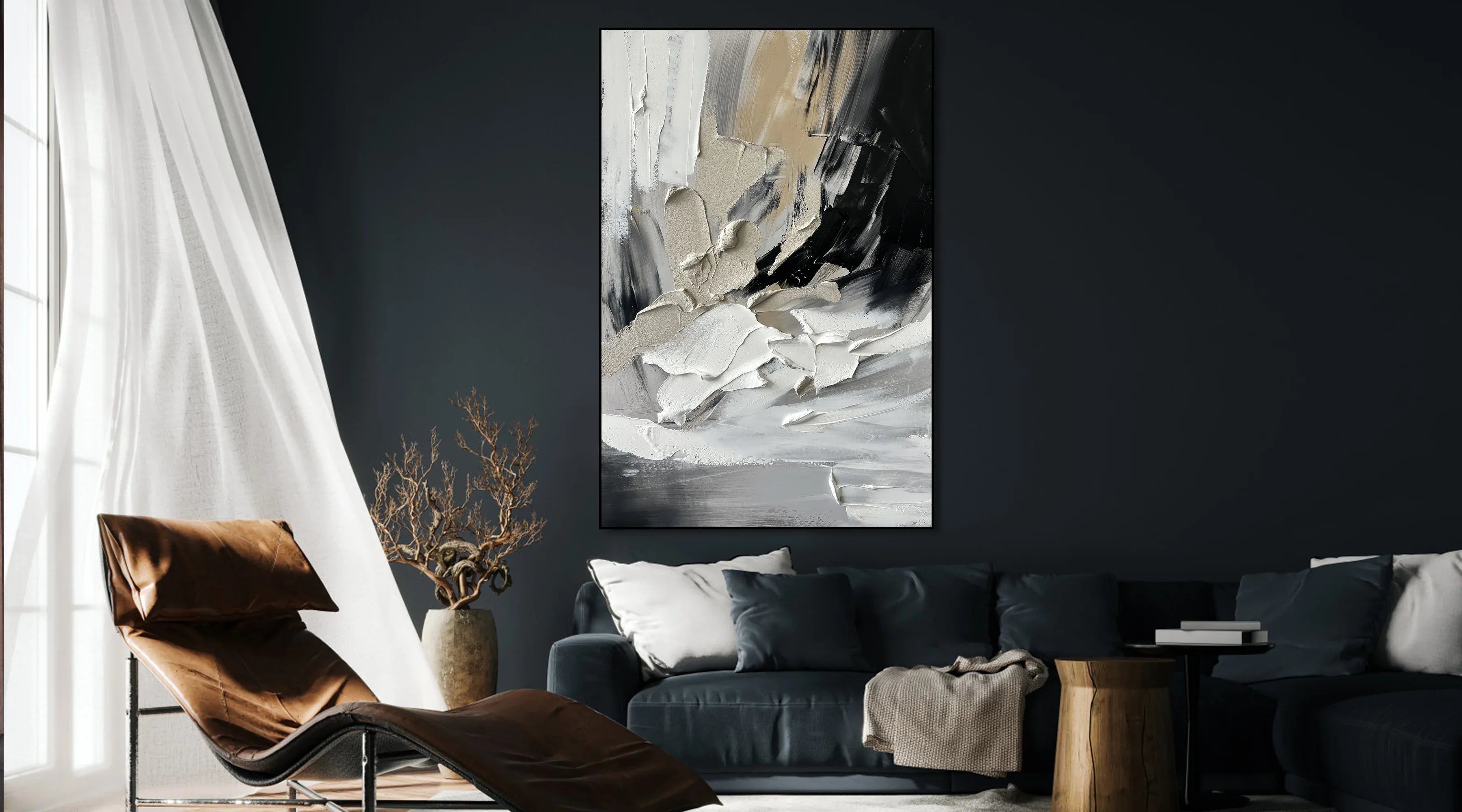 Abstract Textured Blend-Modern Abstract Textured Canvas Wall Art for Elegant Home Decor