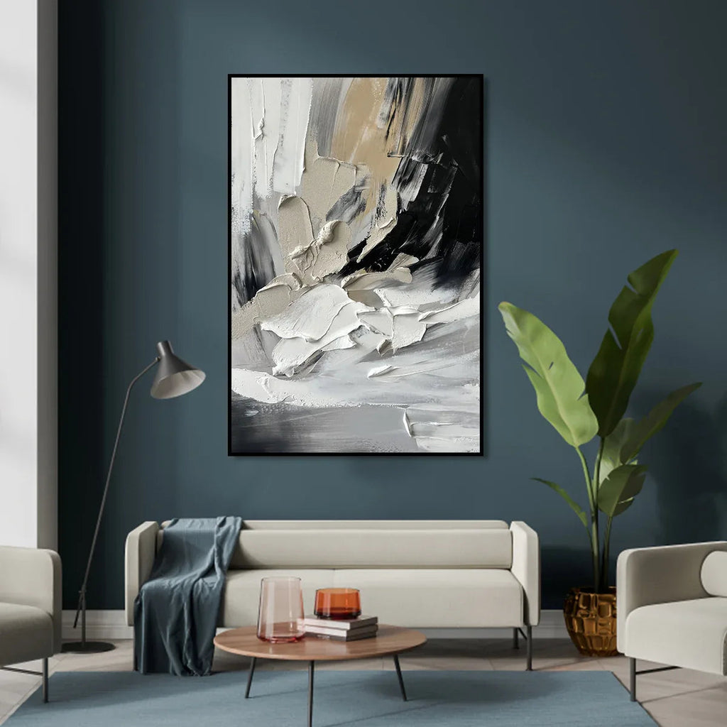 Abstract Textured Blend-Modern Abstract Textured Canvas Wall Art for Elegant Home Decor