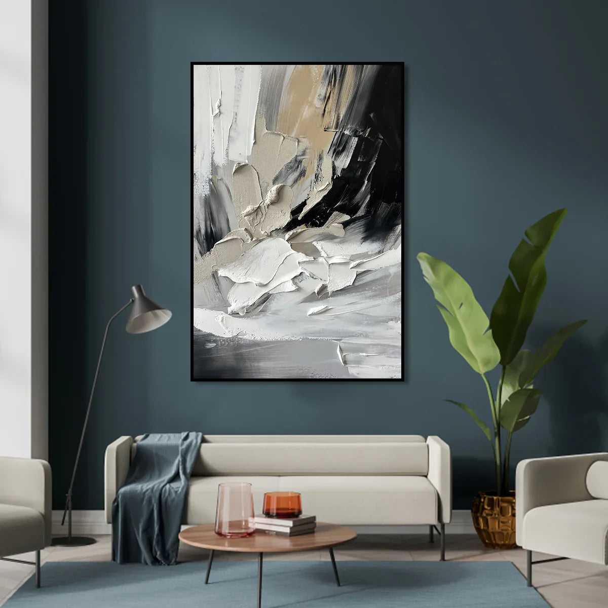 Abstract Textured Blend-Modern Abstract Textured Canvas Wall Art for Elegant Home Decor
