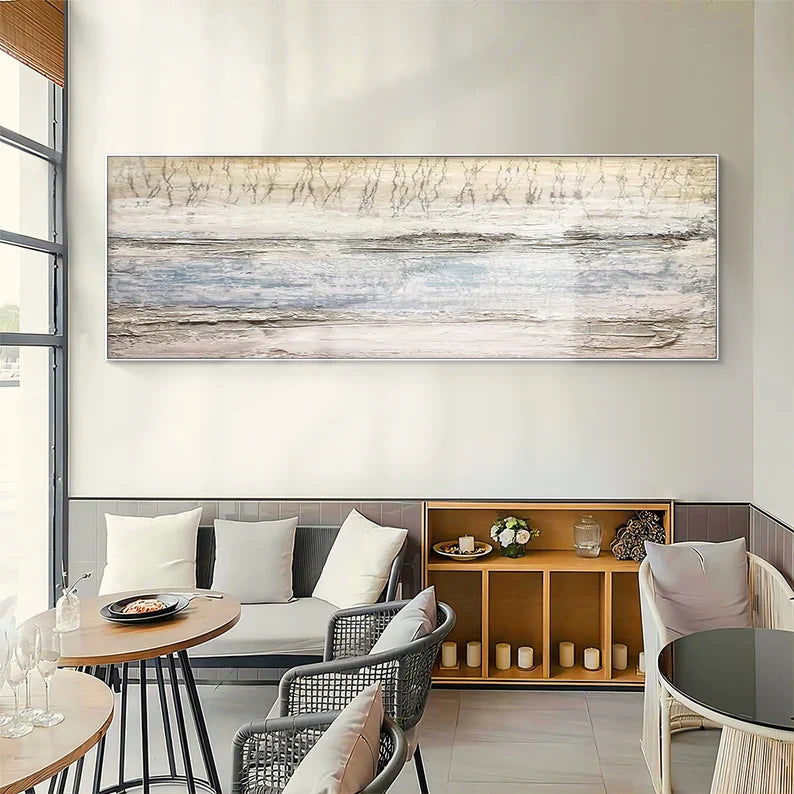 Soft Tides – Light Textured Coastal Wabi-Sabi Abstract Wall Art#AB14055