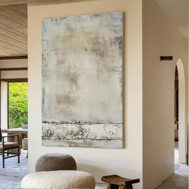Quiet Patina – Minimal Textured Wabi-Sabi Abstract Wall Art#AB14053