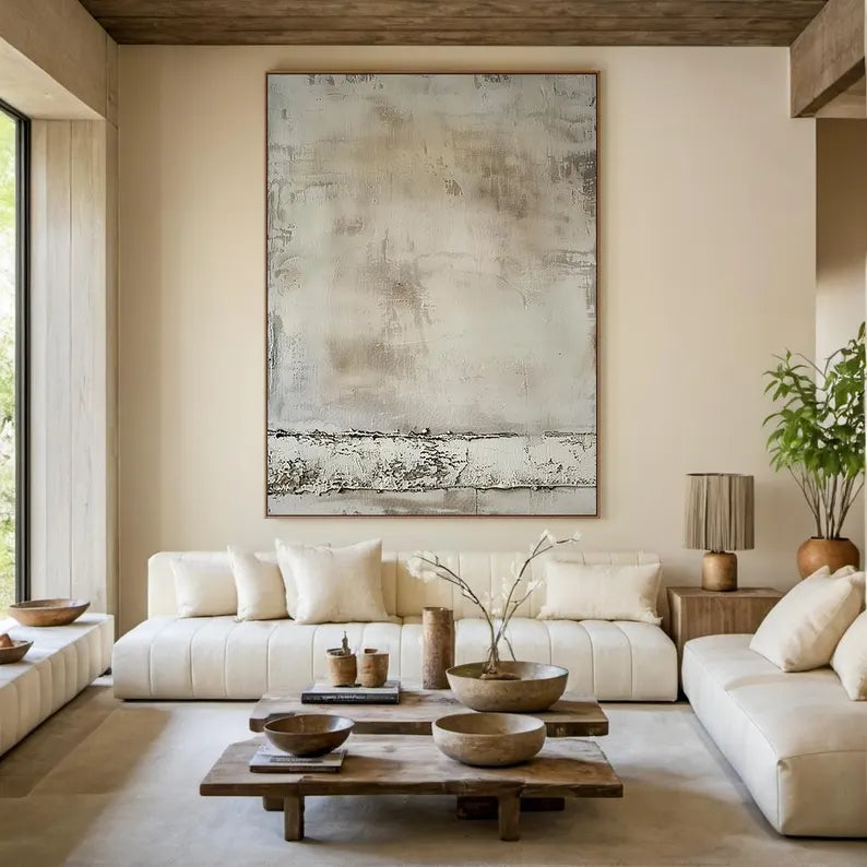 Quiet Patina – Minimal Textured Wabi-Sabi Abstract Wall Art#AB14053