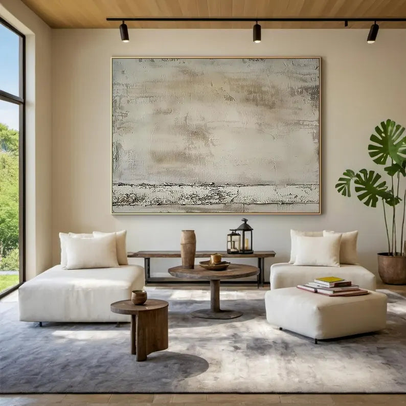 Quiet Patina – Minimal Textured Wabi-Sabi Abstract Wall Art#AB14053