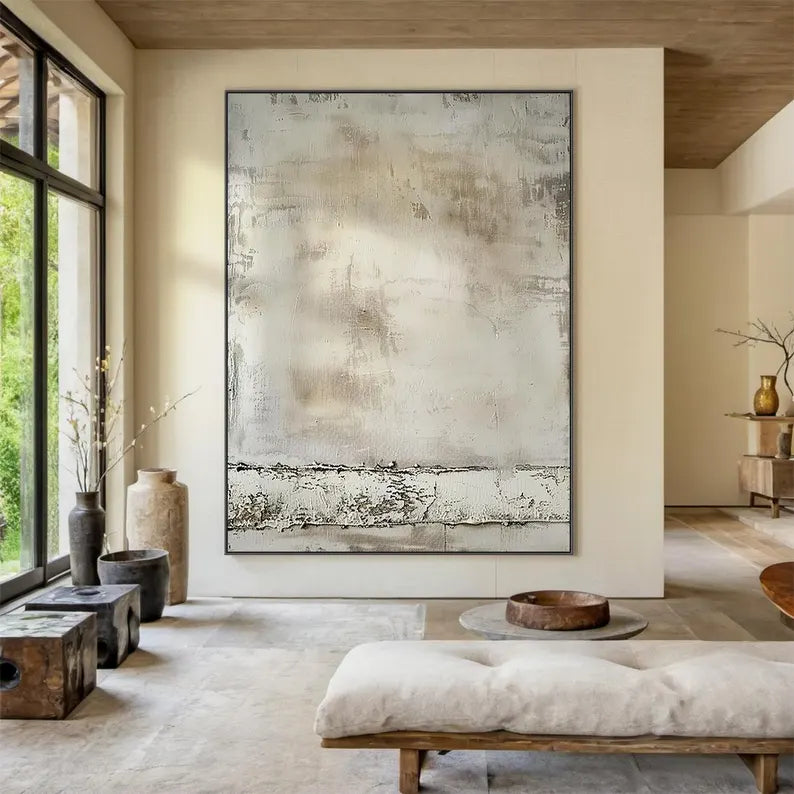 Quiet Patina – Minimal Textured Wabi-Sabi Abstract Wall Art#AB14053