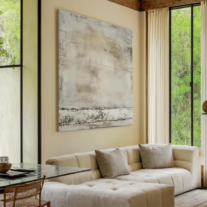 Quiet Patina – Minimal Textured Wabi-Sabi Abstract Wall Art#AB14053
