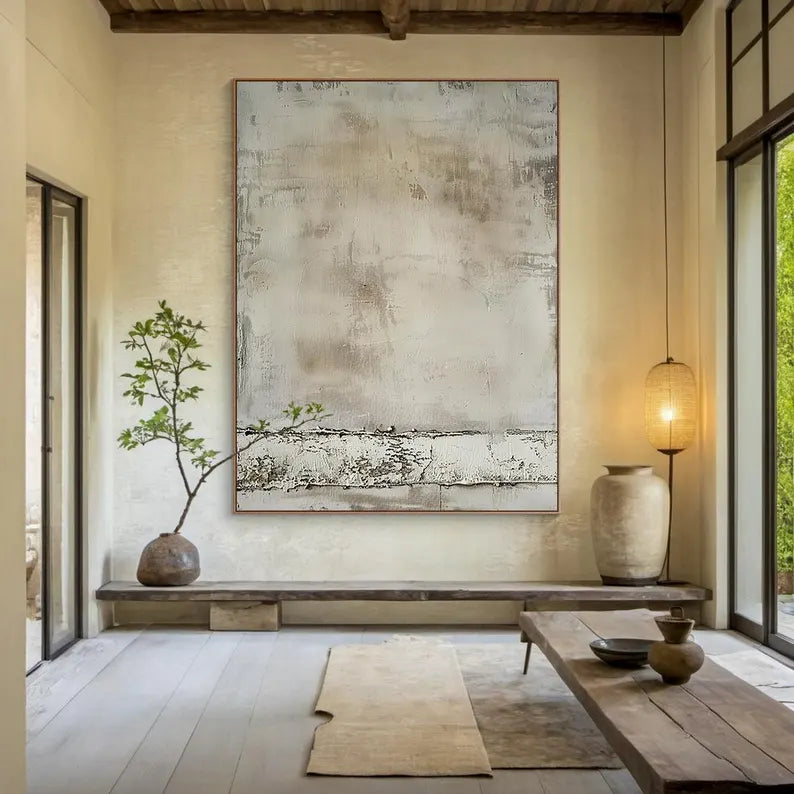 Quiet Patina – Minimal Textured Wabi-Sabi Abstract Wall Art#AB14053