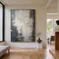 Shadowed Light – Black and White Textured Wabi-Sabi Abstract Art#AB14052