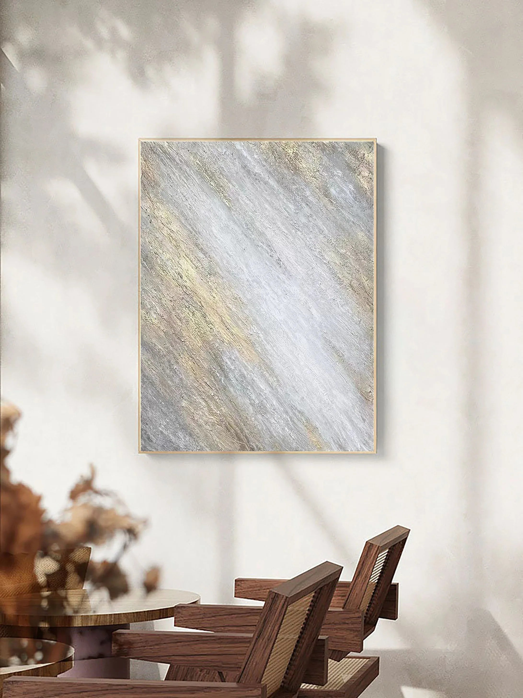 Shimmering Veil-Modern Minimalist Abstract Texture Wall Art