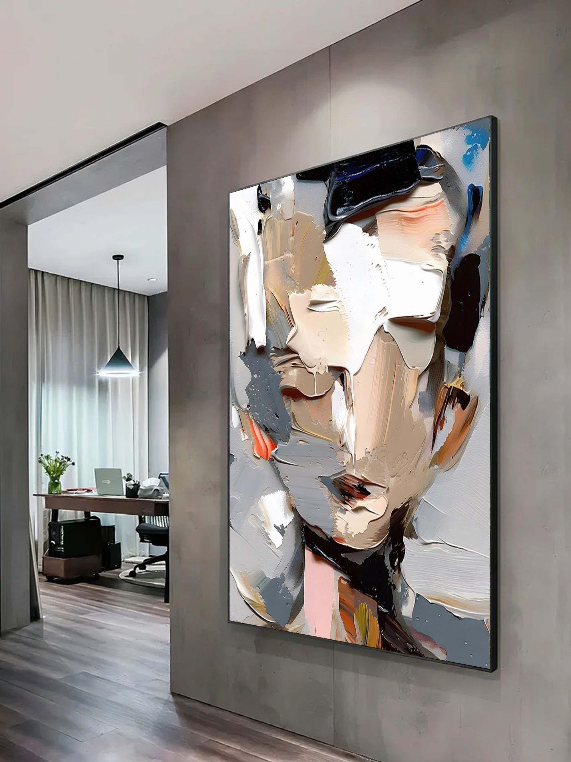 Abstract Portrait-Vertical Three-Dimensional Abstract Portrait Texture Wall Art
