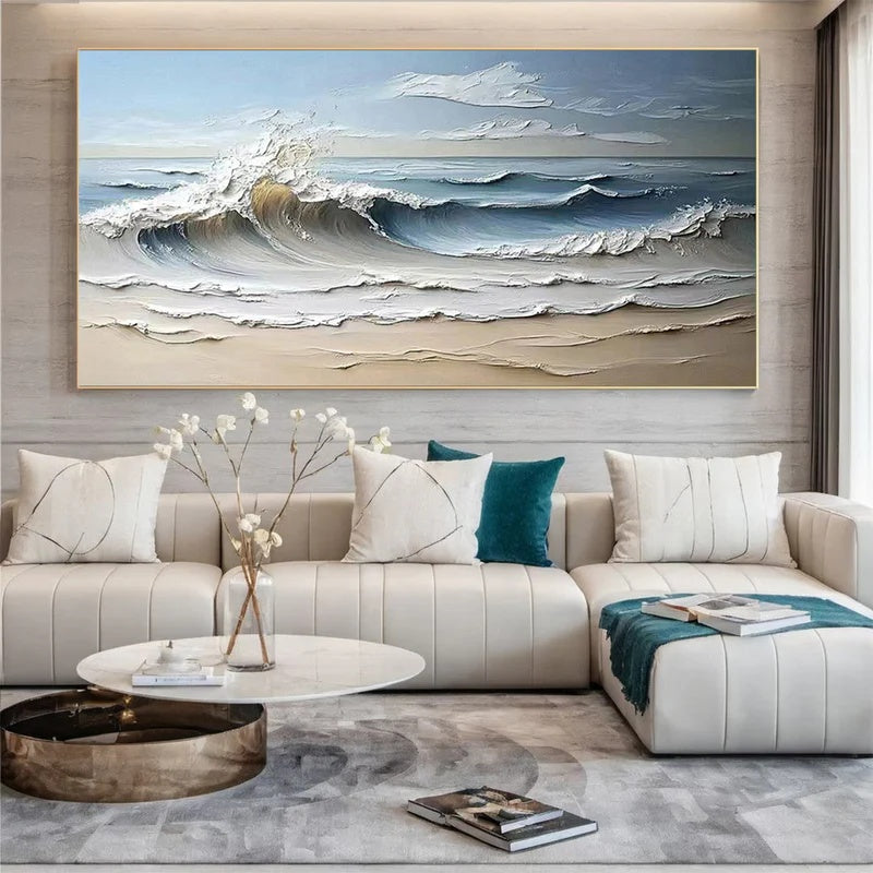 Large Textured Abstract Wall Art for Modern Interiors – Rising Calm#AB14113