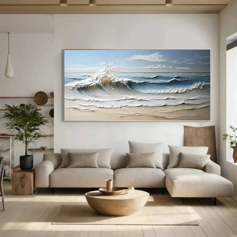 Large Textured Abstract Wall Art for Modern Interiors – Rising Calm#AB14113