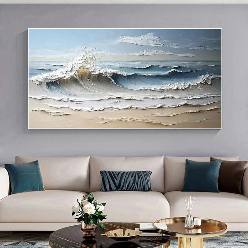 Large Textured Abstract Wall Art for Modern Interiors – Rising Calm#AB14113