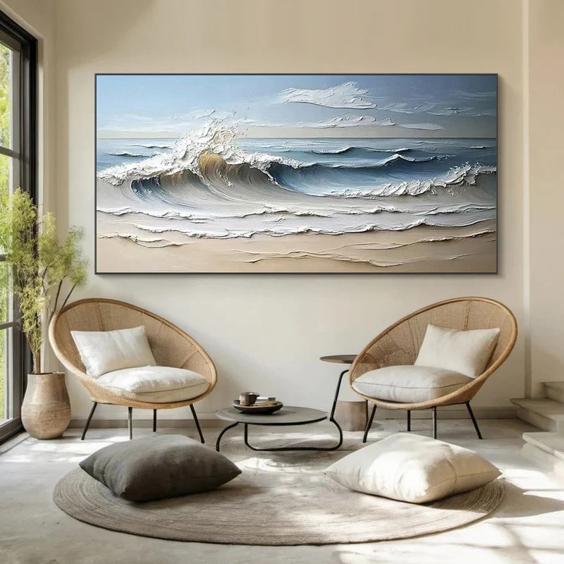 Large Textured Abstract Wall Art for Modern Interiors – Rising Calm#AB14113