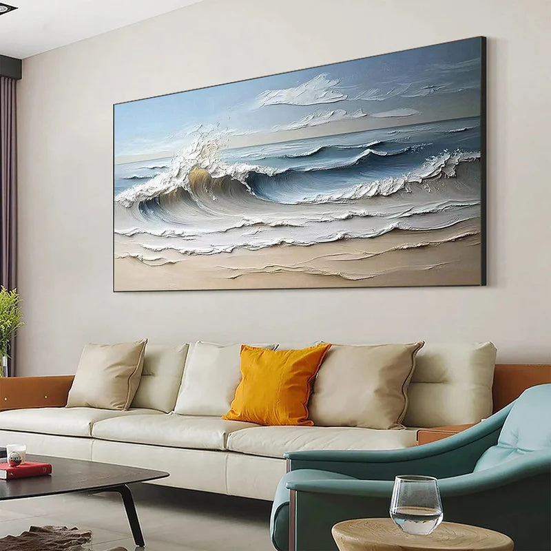 Large Textured Abstract Wall Art for Modern Interiors – Rising Calm#AB14113