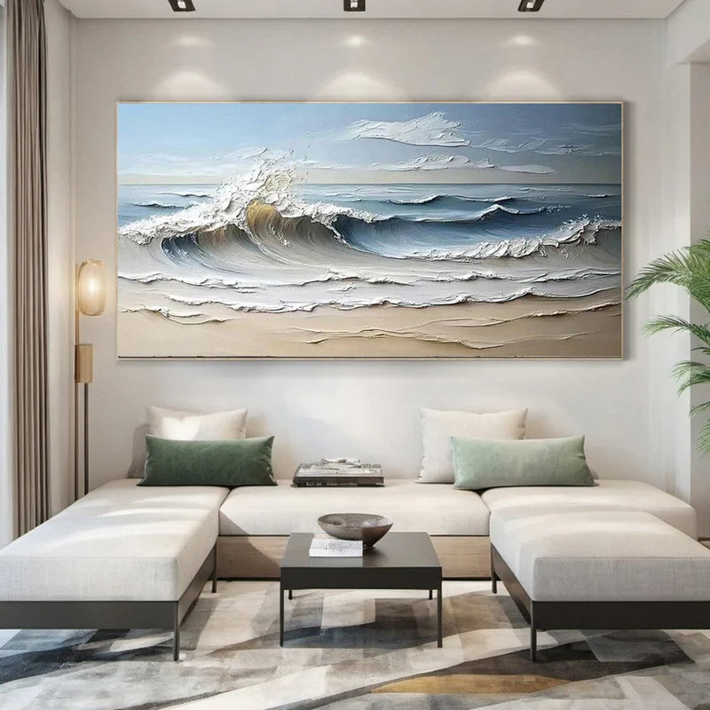 Large Textured Abstract Wall Art for Modern Interiors – Rising Calm#AB14113