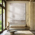 Quiet Light – Minimalist Neutral Textured Abstract Wall Art in Soft Beige and Ivory#AB14023