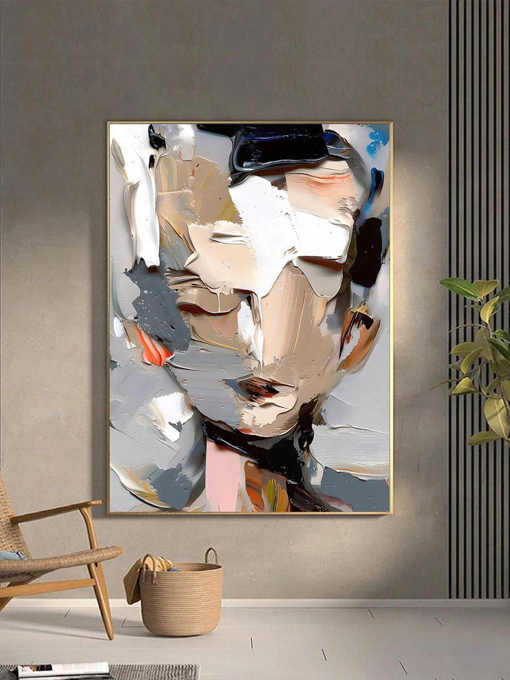 Abstract Portrait-Vertical Three-Dimensional Abstract Portrait Texture Wall Art