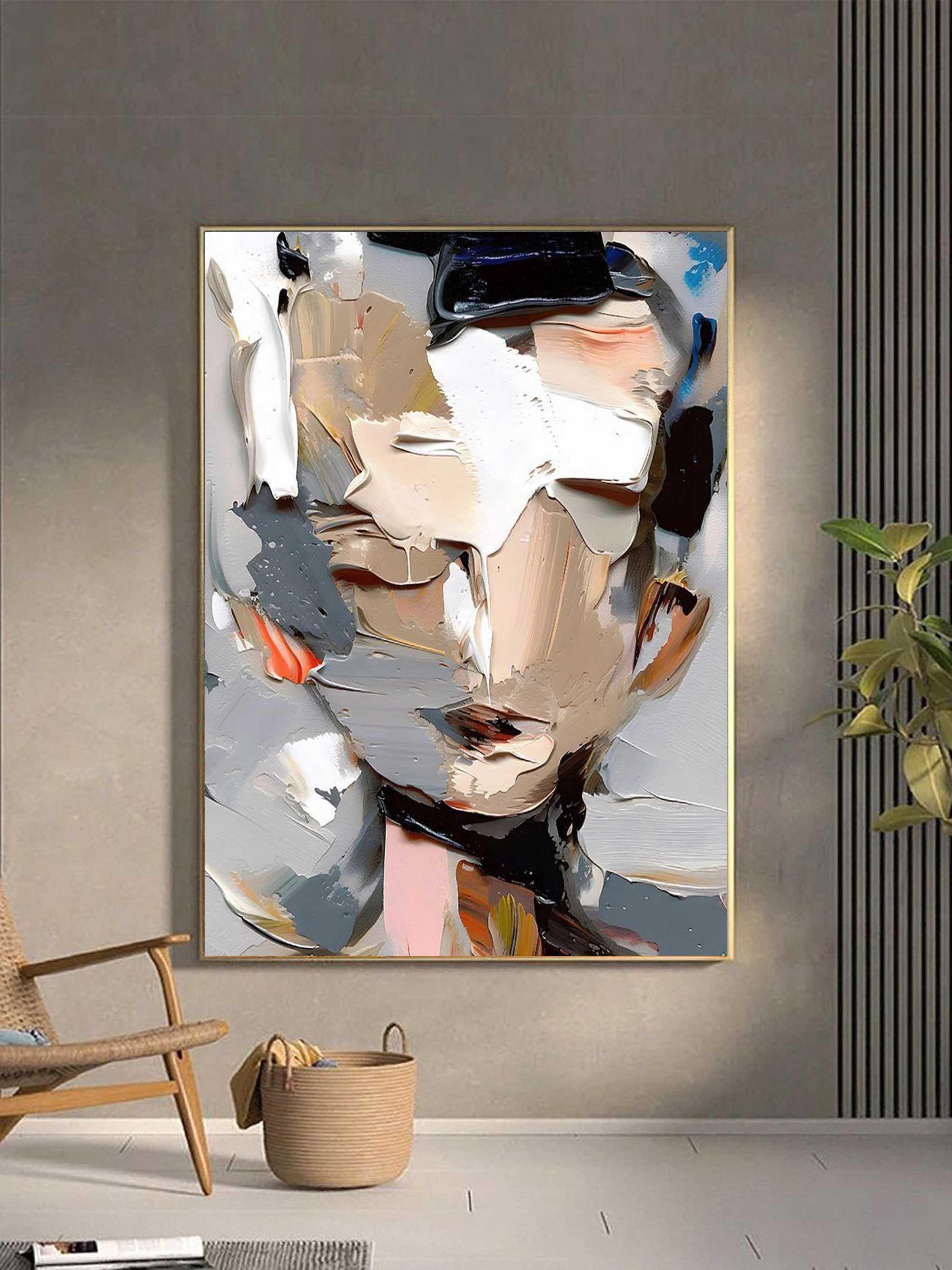 Abstract Portrait-Vertical Three-Dimensional Abstract Portrait Texture Wall Art