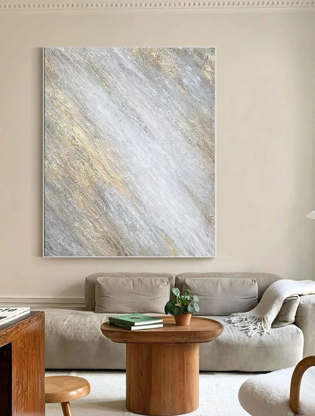 Shimmering Veil-Modern Minimalist Abstract Texture Wall Art