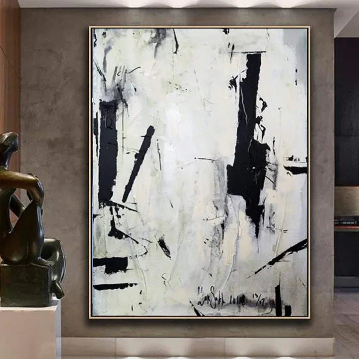 Monochrome Graffiti - Modern Interior Decoration Black and White Graffiti Abstract Wall Art