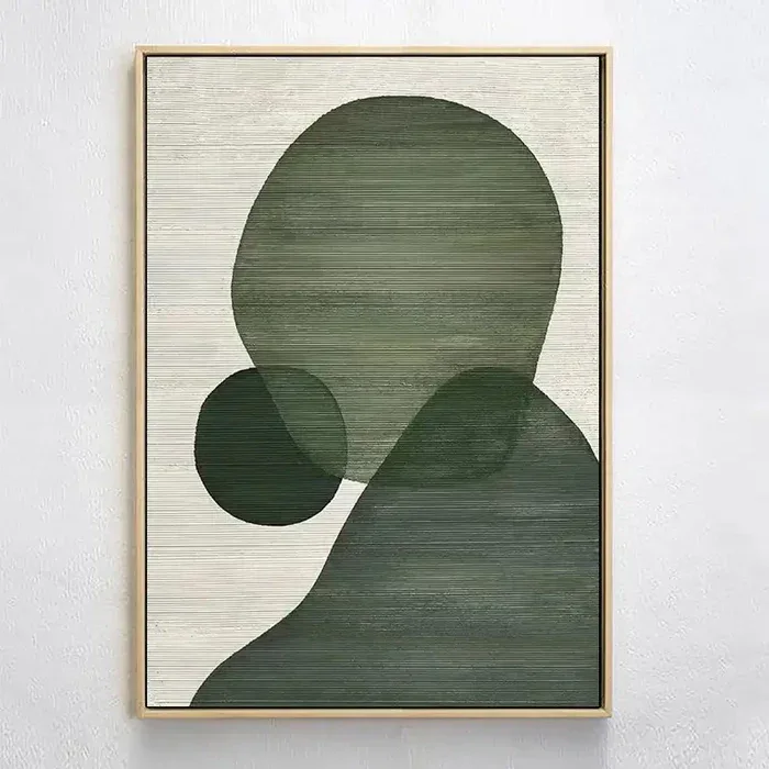 Abstract Tranquility Art Painting-Modern Minimalist Green Geometric Abstract Wall Art