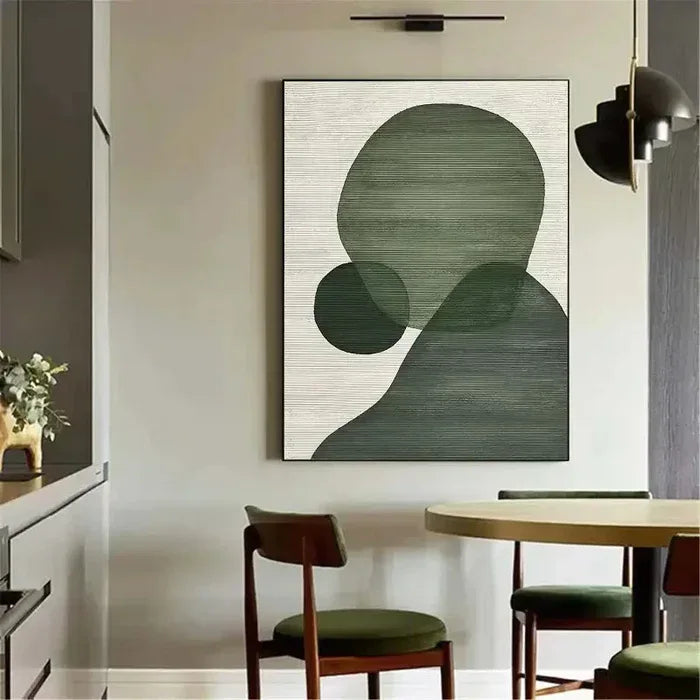Abstract Tranquility Art Painting-Modern Minimalist Green Geometric Abstract Wall Art