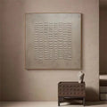 Rhythmic Tranquility -Wabi Sabi Geometric Relief Texture Wall Art#WB11005
