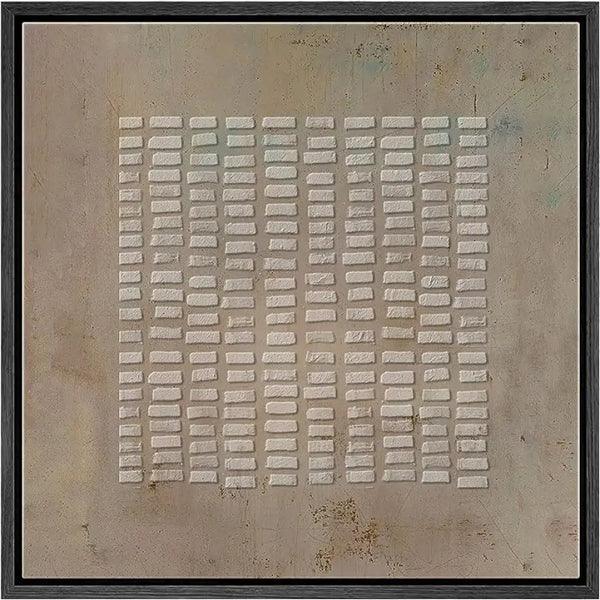Rhythmic Tranquility -Wabi Sabi Geometric Relief Texture Wall Art#WB11005