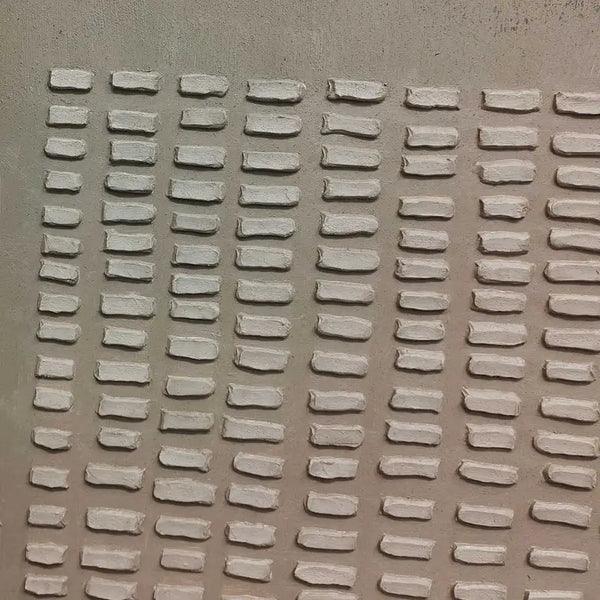 Rhythmic Tranquility -Wabi Sabi Geometric Relief Texture Wall Art#WB11005