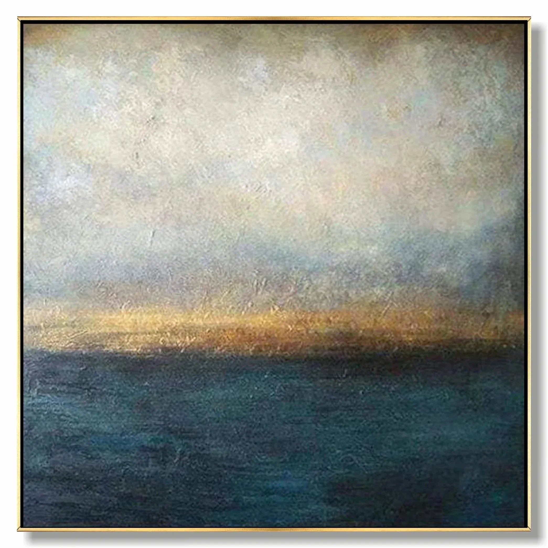 Golden Horizon Abstract Art-Modern Abstract Sea and Light Texture Wall Art#WB11006