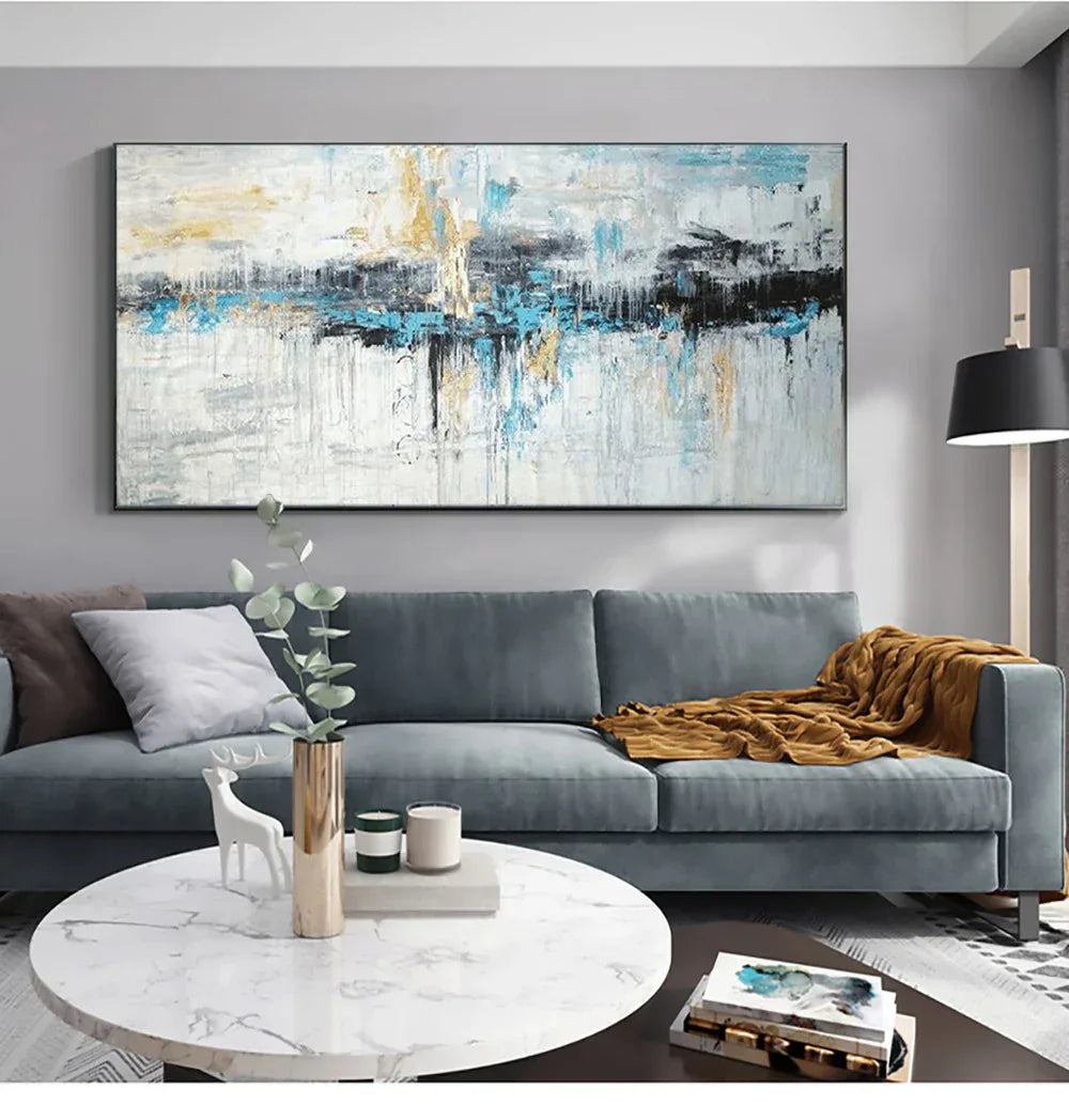 Island Storm-Distant Horizon Abstract Texture Wall Art