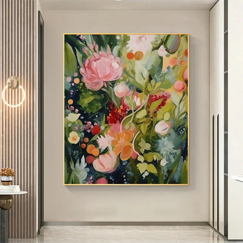Blooming Rhapsody – Textured Floral Oil Painting Wall Art#AB14078