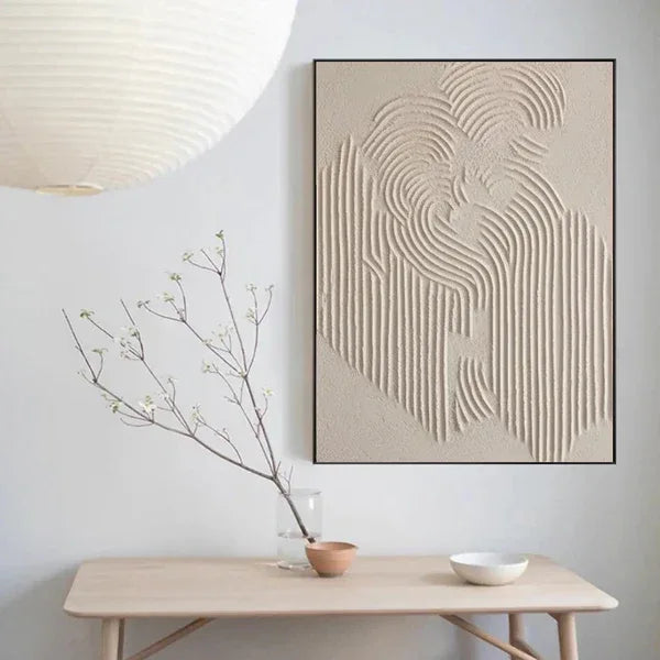 Flowing -Modern Minimalist Hand-Painted Sand Textured Wall Art
