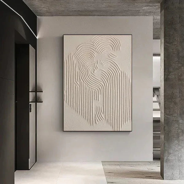 Flowing -Modern Minimalist Hand-Painted Sand Textured Wall Art