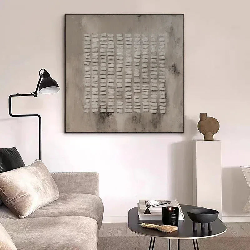 Abstract Grid Texture- Abstract Geometry Wabi Sabi Wall Art#WB10105