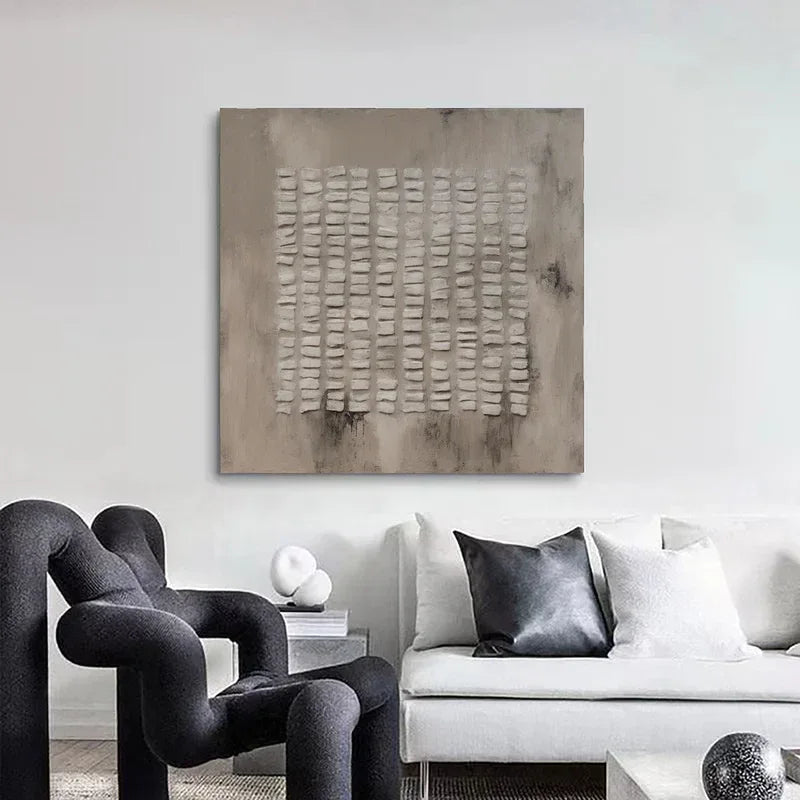 Abstract Grid Texture- Abstract Geometry Wabi Sabi Wall Art#WB10105