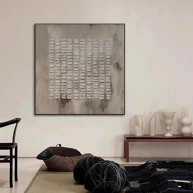 Abstract Grid Texture- Abstract Geometry Wabi Sabi Wall Art#WB10105