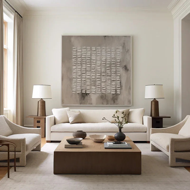 Abstract Grid Texture- Abstract Geometry Wabi Sabi Wall Art#WB10105