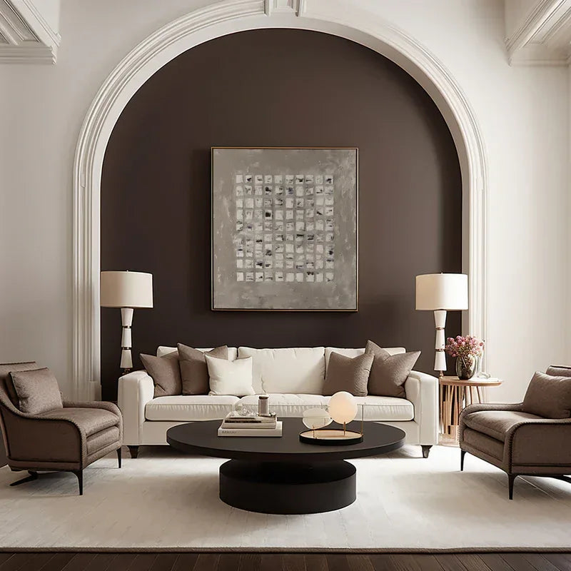 Geometric Grid Art-Minimalist Textured Abstract Grid Wall Art