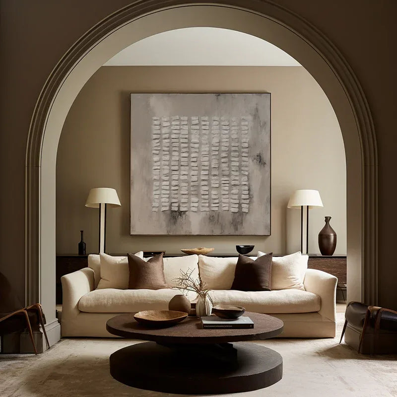 Abstract Grid Texture- Abstract Geometry Wabi Sabi Wall Art#WB10105