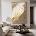 Golden Flow Textured Canvas-Vertical Golden Flow Earth Texture Wall Art