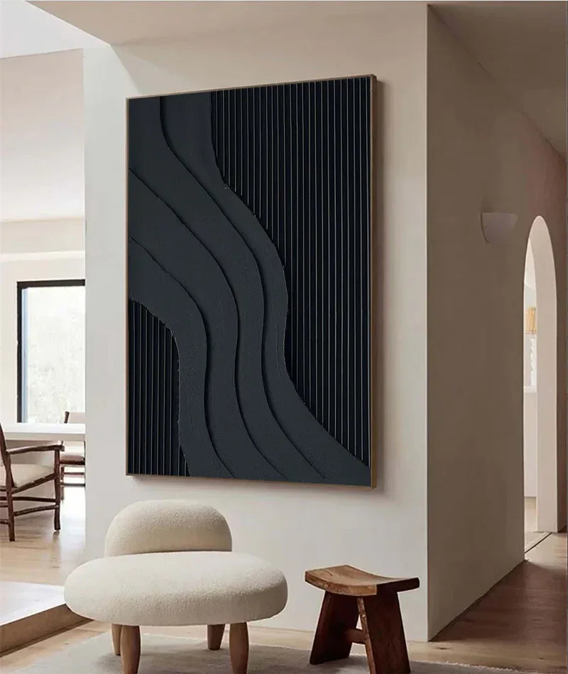 Curved Geometry - Modern Minimalist Flowing Curved Texture Geometric Wall Art